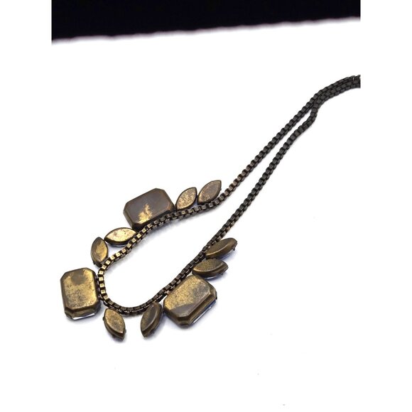 LOREN HOPE signed Art Deco cobalt Blue Crystal Necklace Art Deco 22" - Picture 6 of 7